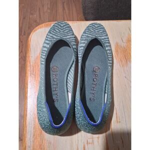 Rothy's Women Shoes The Flat Slip-On Round Toe Teal Two Toned Ballet Flat 6 GUC